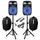 Vonyx Vps152a 15 Active Bluetooth Disco Speakers Dj Pa System Wth Stands & Bags