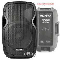 Vonyx Vocal PA Active 12 Speakers System Bluetooth MP3 1200w & Stands DJ Disco