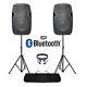 15 Bluetooth Dj Disco Speaker Set Active Pa System Avec Stands 1600w