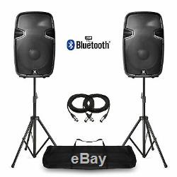 15 Bluetooth Powered Haut-parleurs Actifs & Supports Mp3 Usb Dj Pa Disco Party 1600w