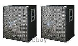 2 X Ibiza Sound Active Subwoofer Bass Bin 800w Dj Disco Pa Sound System Pair