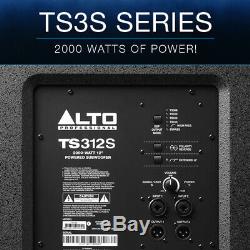 2x Alto Ts312s 12 4000w Powered Actif Pa Subwoofer Sub Bass Dj Disco Président
