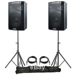 2x Alto Tx210 10 600w Powered Active Speaker Pa Dj Disco Band + Leads + Stands