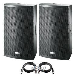 2x Fbt X-lite 15a 15 2000w Powered Pa Active Speaker Band Dj Disco + Xlr Leads
