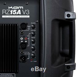 2x Kam Rz15a V3 1200w Active Enceintes De Sono Dj Disco Sound System