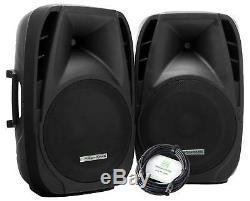 2x Pa Active Speaker Portable Chariot 15 Dj Disco Party Usb Sd Bluetooth 700w
