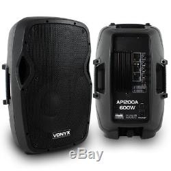 2x Vexus Ap1200a Active 12 Pouces Dj Disco Pa Speaker System 1200w Max Kit