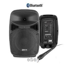 2x Vps082 Active Pa Haut-parleurs 8 Dj Disco Sound System Avec Microphone Et Câbles