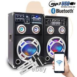 800w 6.5 Pa Bluetooth Active Speaker Set Led Disco Lights & Dj Microphones