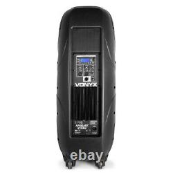Active Dj Speaker Twin 15 Woofer Bluetooth Streaming Pa Disco 1200w Amplificateur