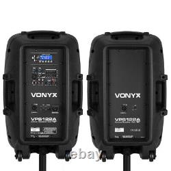 B-stock Vonyx Vps122a 12 Active Bluetooth Disco Speakers Dj Pa System 800w Avec