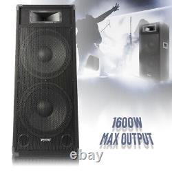 Big Karaoke Stage Pa Speaker System Loud 3200w Dual 15 Driver Disco Party Set