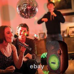 Bluetooth Karaoke Haut-parleur Et Led Disco Light System Party Musique Portable Pa Kit