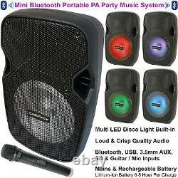 Bluetooth Karaoke Haut-parleur Et Led Disco Light System Party Musique Portable Pa Kit