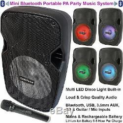 Bluetooth Karaoke Président & Led Disco Light Party Music System Portable Pa Kit
