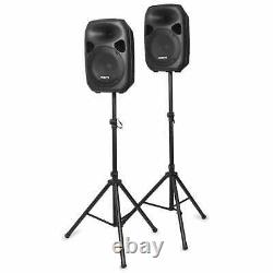 Dj Pa Speaker System Active Disco Dj Party Music Event Stand Set 2x 700w Noir