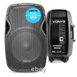 Enceinte active V-AP15A V3 3200W 15 DJ Disco Sound System avec supports