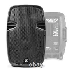 Enceinte active Vonyx SPJ-1200A avec haut-parleur de 12 pouces pour DJ, discothèque, soirée puissante de 600W