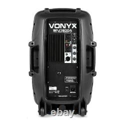 Enceinte active Vonyx SPJ-1200A avec haut-parleur de 12 pouces pour DJ, discothèque, soirée puissante de 600W