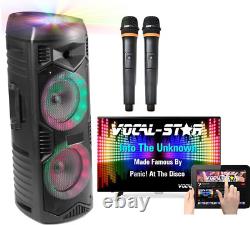 Enceinte de soirée portable PA Vocal-Star, Bluetooth, boule disco et lumière LED