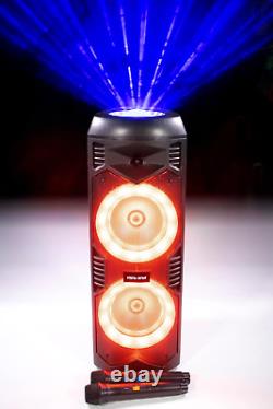 Enceinte de soirée portable PA Vocal-Star, Bluetooth, boule disco et lumière LED