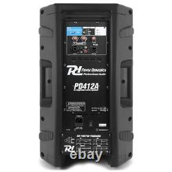 Enceintes DJ actives en paire PA Pro Bi-Amplifiées Système Disco Bluetooth 12 2800W