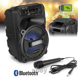 Fenton Fpc8 Haut-parleur De Partie Portable Bluetooth Mp3 Usb Disco Lights & Microphone