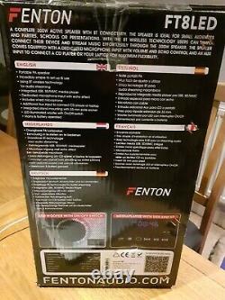 Fenton Ft8 Led Dj Haut-parleur Actif Avec Bluetooth, Usb, Aux & Built In Disco Light