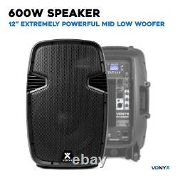 Haut-parleur actif 2 voies 12 pouces 600W PA avec Bluetooth MP3 moulé en ABS pour DJ Disco