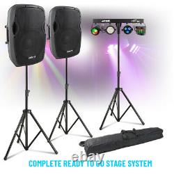 Haut-parleurs Actifs Complets Système De Sonorisation Avec Partybar Derby Strobe Disco Stage Lights