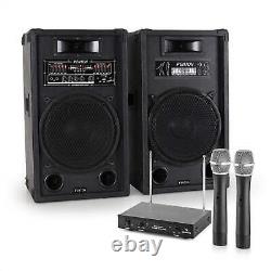 Haut-parleurs Pa Karaoke System Microphone Sans Fil X2 Disco Party Set Active 1200w