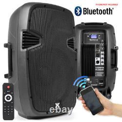 Haut-parleurs actifs alimentés Pair Vonyx DJ Disco PA sans fil Bluetooth 12 1200W