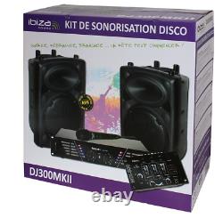 Ibiza Dj300mkii Disco Sound Set Mixer Haut-parleur Power Amplificateur Microphone Party