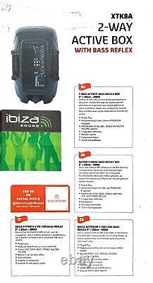 Ibiza Sound Xtk8a Haut-parleur Actif 8 200w Dj Disco Sound System