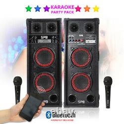 Karaoke Pa System Bluetooth Disco Party Speaker Set Avec Microphones Câble Mp3
