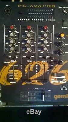 Mobile Dj Haut-parleurs Pa Amplificateur De Mixage Stands Band Kit Disco Set 1400w 12