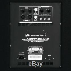 Omnitronic Magicarpet-181a 18 Bin Active Bass Subwoofer 1000w Dj Disco
