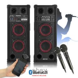 Paire De Haut-parleurs Bluetooth Maison Karaoké Avec Micros Portables 600w