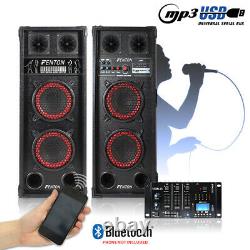 Paire De Haut-parleurs Maison Karaoke Bluetooth Disco Avec Mixeur Dj Usb Bluetooth