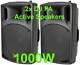 Paire Dj 15 Pouces Abs Active Pa Speakers Disco Party Sound System 1000w