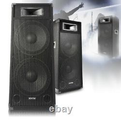 Paire Dual 15 Active Powered Dj Speakers Disco Party System Skytec Csb215 3200w