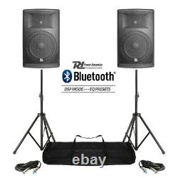 Paire Haut-parleurs Dj Actifs Pa Pro Bi-amp Disco System Bluetooth 12 2800w + Stands