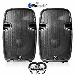 Paire Vonyx 15 Bluetooth Active Speaker Mp3 Usb Powered Dj Pa Disco Party 1600w