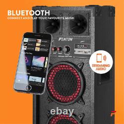 Paire de haut-parleurs actifs Bluetooth Double 6.5 SD USB DJ Disco PA Party Karaoke 600W