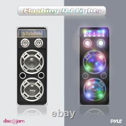 Pyle Psufm1035a Disco Jam 1000 Watt 2 Way Dj Bluetooth Led Haut-parleur (2 Pack)