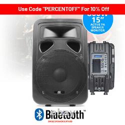 Sp1500abt 15 Pouces Active Bluetooth Speaker Home Dj Disco Pa Monitor Eq 800w