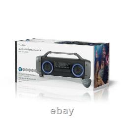 Stereo Boombox Party Lights Disco Wireless Bluetooth Fm Hi-fi Grey Black Usb
