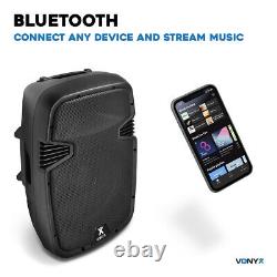 Système de haut-parleurs actifs Bluetooth PA USB MP3 12 pouces 600W Vonyx DJ Disco Party