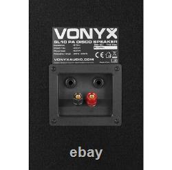 Système de haut-parleurs audio Vonyx SL10 passif 10 pouces PA 2 voies pour DJ disco en chambre 250W.