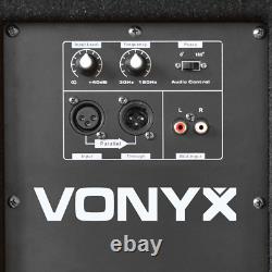 VONYX Active Powered PA Subwoofer 15 Pouces Haut-Parleur de Basse à Passe-Bas DJ Disco Sub 600